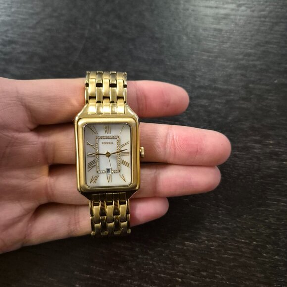 Fossil Raquel Three-Hand Date Gold-Tone Stainless Steel Watch - Picture 6 of 6